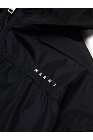 Cappotto con cappuccio con stampa logo MARNI KIDS | M01419M00UX0M900